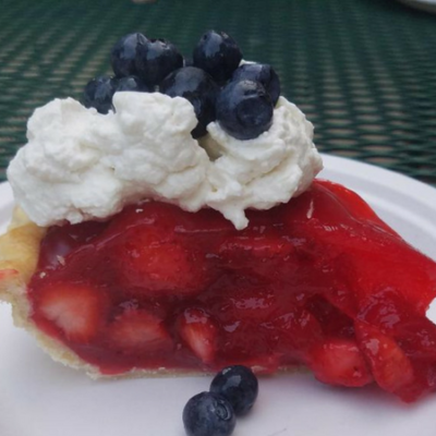 Red, White and Blue Strawberry Pie