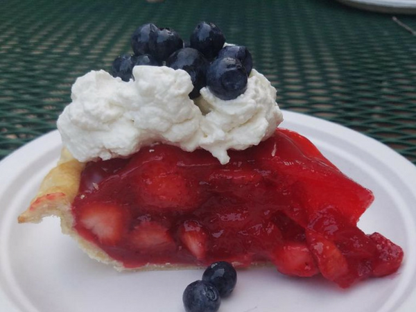 Red, White and Blue Strawberry Pie